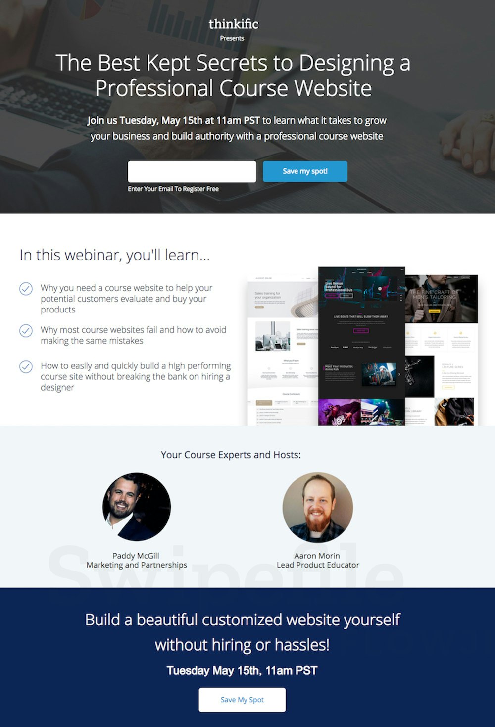 Personal Course Website Example Landing Page - The Best Kept Secrets to Designing a Professional Course ...