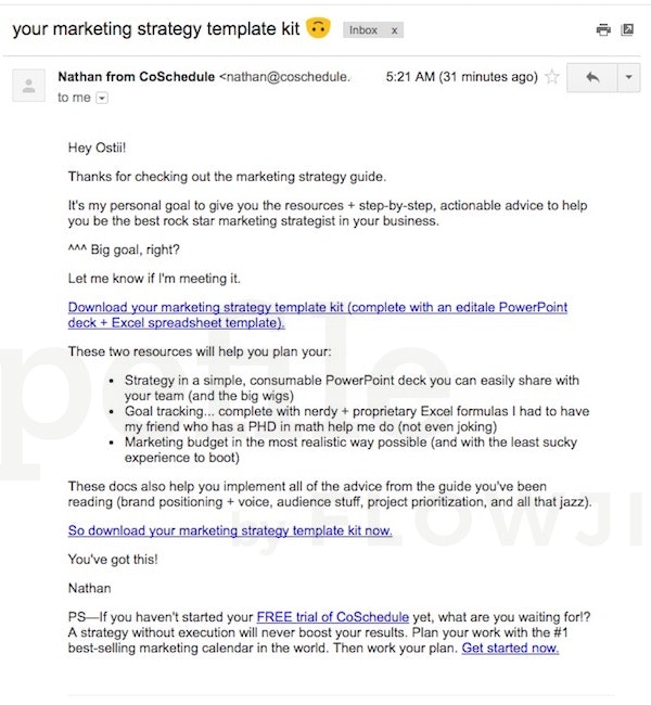 Email Template - Your Marketing Strategy Template Kit - Swipefile By Flowji